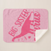 Big Sister Saurus in roze Sherpa Deken (Voorkant (horizontaal))