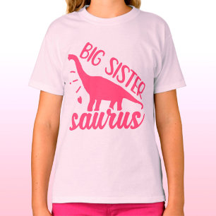 Big Sister Saurus in roze T-shirt