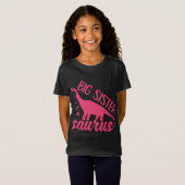 Big Sister Saurus in roze T-shirt (Voorkant volledig)