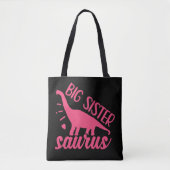Big Sister Saurus in roze Tote Bag (Voorkant)