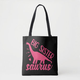 Big Sister Saurus in roze Tote Bag