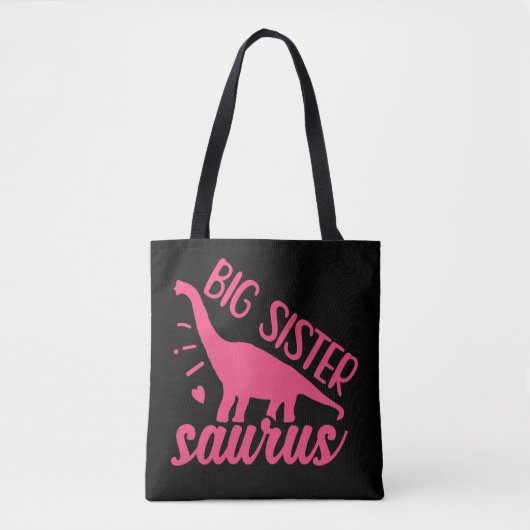 Big Sister Saurus in roze Tote Bag (Voorkant)