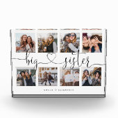 Big Sister Script Gift for Sister Photo Collage Fotoblokken (Voorkant)
