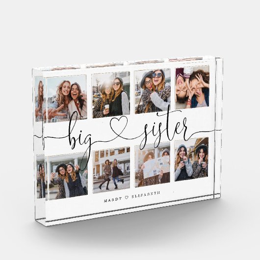 Big Sister Script Gift for Sister Photo Collage Fotoblokken (Links)