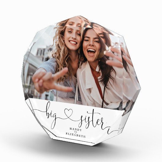 Big Sister Script Gift for Sister Photo Keepslag Fotoblokken (Rechts)