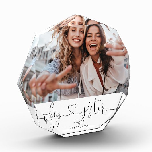 Big Sister Script Gift for Sister Photo Keepslag Fotoblokken (Links)