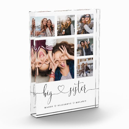 Big Sister Script | Gift for Sisters Photo Collage Fotoblokken (Links)