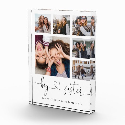 Big Sister Script | Gift for Sisters Photo Collage Fotoblokken (Rechts)