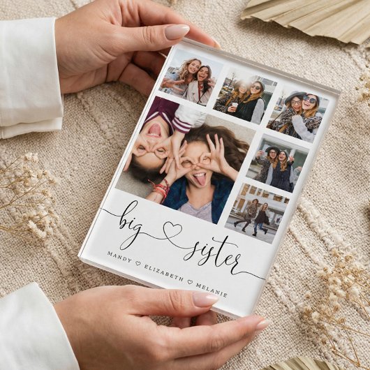 Big Sister Script | Gift for Sisters Photo Collage Fotoblokken