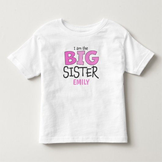 Big Sister Shirt Girl Cute Whimsical Modern (Voorkant)