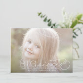 Big Sister Sibling Foto Zwangerschap Aankondiging (Staand voorkant)