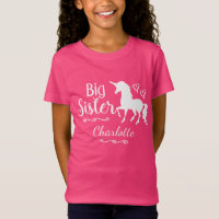 Big Sister Sibling Kinder Unicorn Silhouette Girls