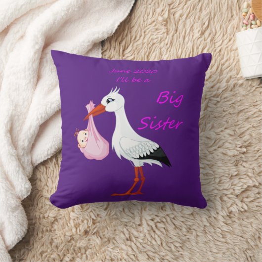 Big Sister Sierkussen Baby Stork June 2020 (Deken)