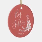 Big Sister Speciaal handgeschreven Script Coral Keramisch Ornament (Rechts)