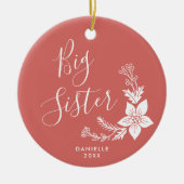 Big Sister Speciaal handgeschreven Script Coral Keramisch Ornament (Voorkant)