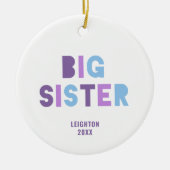 Big Sister Speciaal oudere Paars Naam dochter Keramisch Ornament (Voorkant)