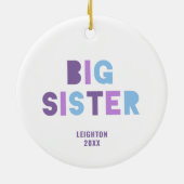 Big Sister Speciaal oudere Paars Naam dochter Keramisch Ornament (Achterkant)