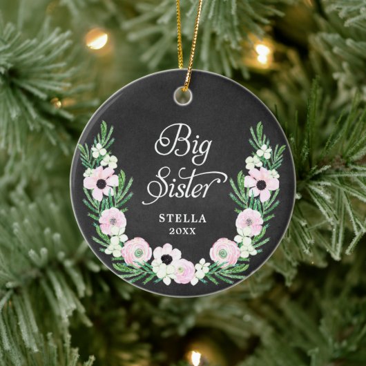 Big Sister Specialized Bohemian Floral Wreath Keramisch Ornament (Boom)