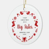 Big Sister Specialized Girl Name Festive Wreate Keramisch Ornament (Links)