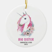 Big Sister Specialized Name Waterverf Unicorn Keramisch Ornament (Voorkant)