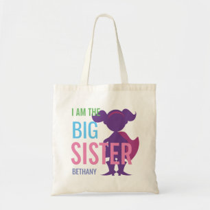 Big Sister Specialized Superheld Silhouette Girls Tote Bag