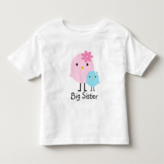 Big Sister Spring Birds Meisjes T-shirt (Voorkant)