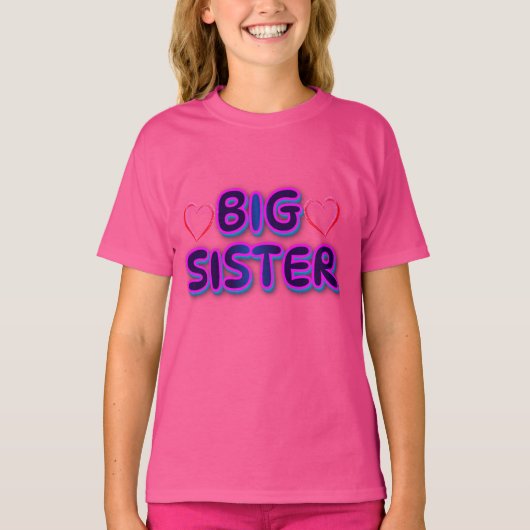 "Big Sister T-shirt – Celebrate Siblinghood" (Voorkant)