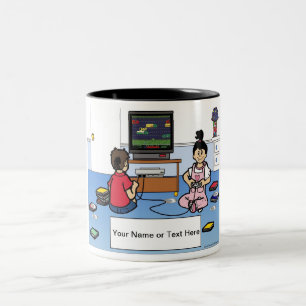 Big Sister, tante, Babysitter - 1 jongen, 1 Girl T Tweekleurige Koffiemok