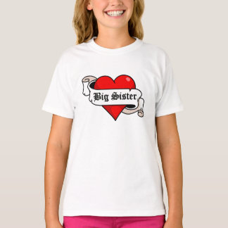 Big Sister Tattoo Heart T-shirt
