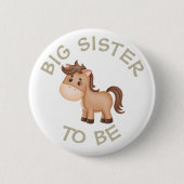 Big Sister to be Baby shower Button Wild One Zoo (Voorkant)