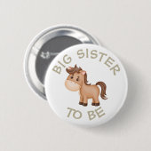 Big Sister to be Baby shower Button Wild One Zoo (Voorkant /achterkant)