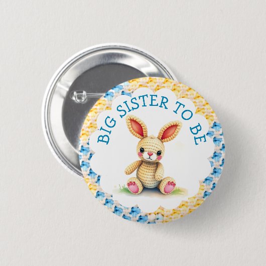 Big Sister to Be | Boy's Baby Shower Ronde Button 5,7 Cm (Voorkant /achterkant)
