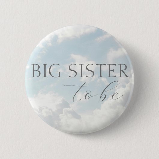 Big Sister To Be Heaven zond Baby shower Button (Voorkant)
