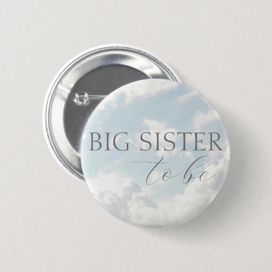 Big Sister To Be Heaven zond Baby shower Button (Voorkant /achterkant)