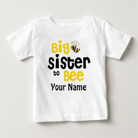 Big Sister to Bee gepersonaliseerd T-shirt (Voorkant)