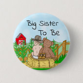 Big Sister to Boy' Baby shower Ronde Button 5,7 Cm (Voorkant)
