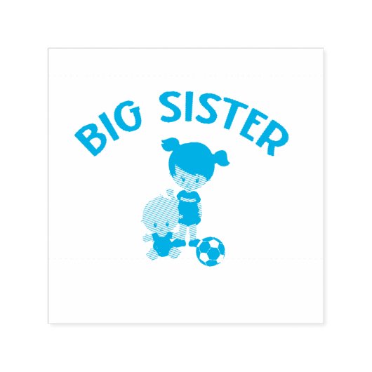 Big Sister to New Baby Brother Self-inking Stamp Zelfinktende Stempel (Design)