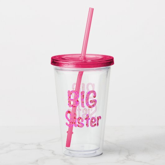 Big Sister Typografie Acryl Drinkbeker (Achterkant)