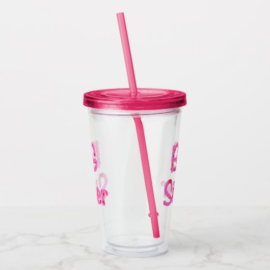 Big Sister Typografie Acryl Drinkbeker (Links)