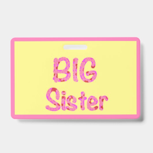 Big Sister Typografie Badge (Voorzijde)