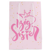 Big Sister Typografie Modern Tekst Medium Cadeauzakje (Achterkant)