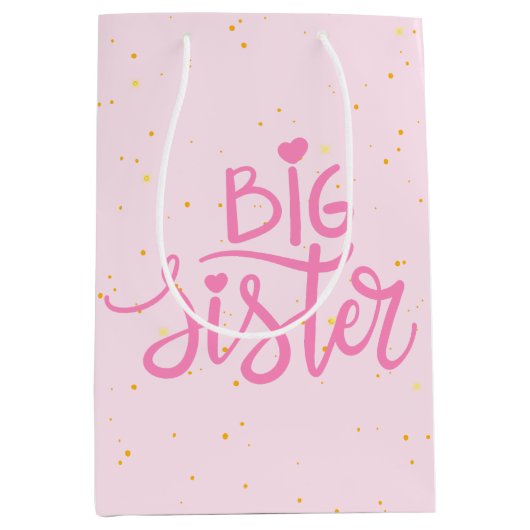 Big Sister Typografie Modern Tekst Medium Cadeauzakje (Voorkant)
