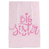 Big Sister Typografie Modern Tekst Medium Cadeauzakje (Achterkant)