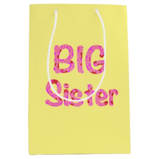 Big Sister Typography Mosaic Text Medium Cadeauzakje (Voorkant)