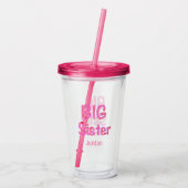 Big Sister Typography Personalized with Name Acryl Drinkbeker (Achterkant)