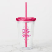 Big Sister Typography Personalized with Name Acryl Drinkbeker (Voorkant)