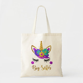 Big Sister Unicorn Birthday Girl Unicorn Tote Bag