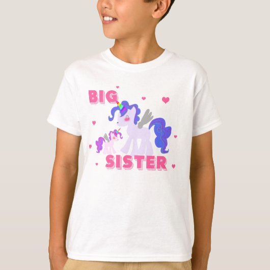 BIG SISTER UNICORN SHIRT Cute unicorns! (Voorkant)