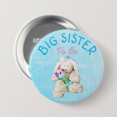 Big Sister voor Baby Cute Bunny Shower Button (Voorkant /achterkant)