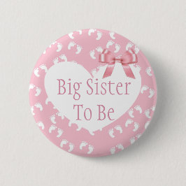 Big Sister voor Roze Bow Baby shower Button